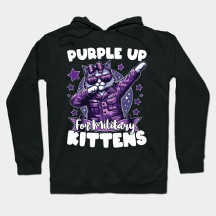 Month Of The Military Children Purple Up For Military Kitten Hoodie